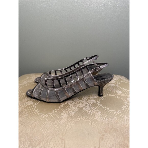 J Renee Rebekah Slingback Kitten Heels Size 8.5 Sparkly Embellished Formal Shoes - Picture 5 of 13